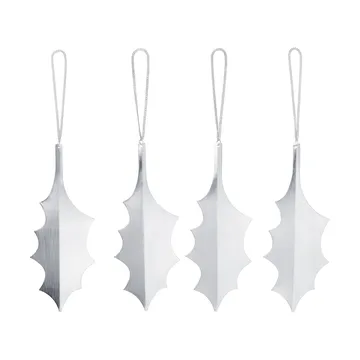 Decorazione Holly leaf 13,5 cm confezione da 4 - Argento - Ferm Living