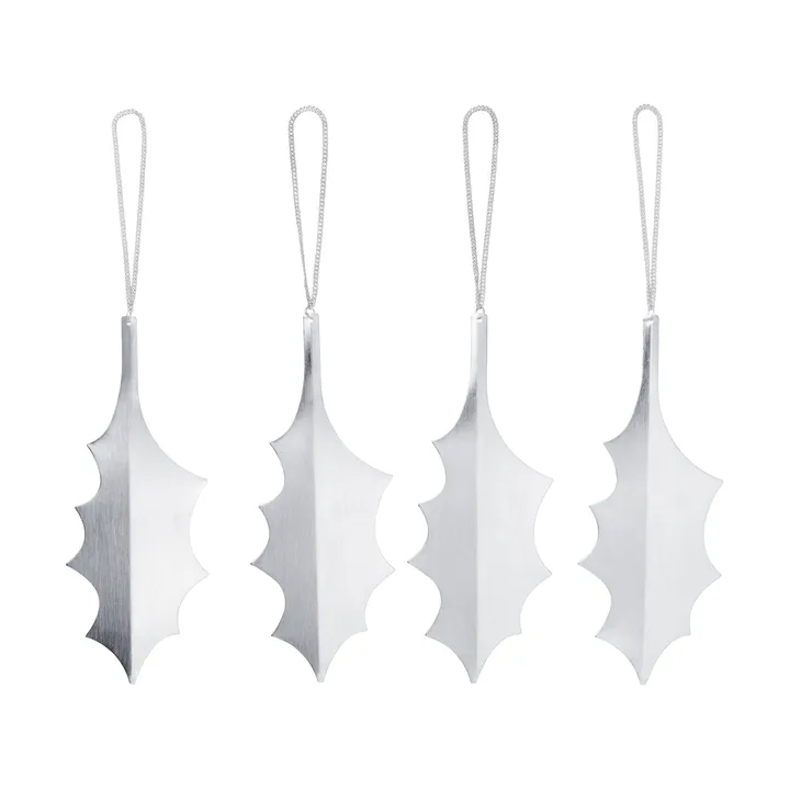 Decorazione Holly leaf 13,5 cm confezione da 4 - Argento - Ferm Living