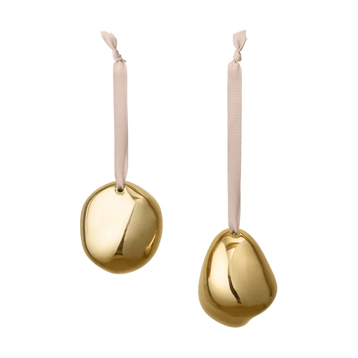 Decorazione natalizia 7 cm Bellure 2 pezzi - Finitura ottone - Ferm Living