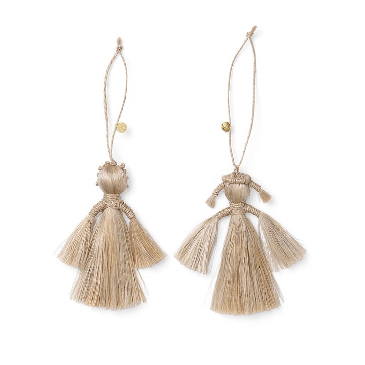 Decorazione natalizia angeli Wing, 9 cm, confezione da 2 - Colore naturale - Ferm Living