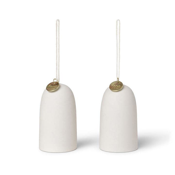 Decorazione natalizia Bell clocka Ø4 cm, confezione da 2 - Off-white - Ferm Living