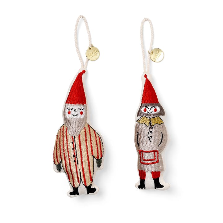 Decorazione natalizia coppia di elfi da 13,5 cm, confezione da 2, Striped Ferm Living