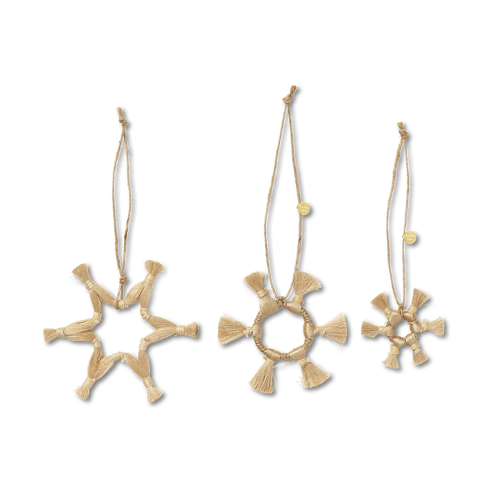 Decorazione natalizia Ferm Living Jute Stars 3 pezzi - Natural - Ferm Living