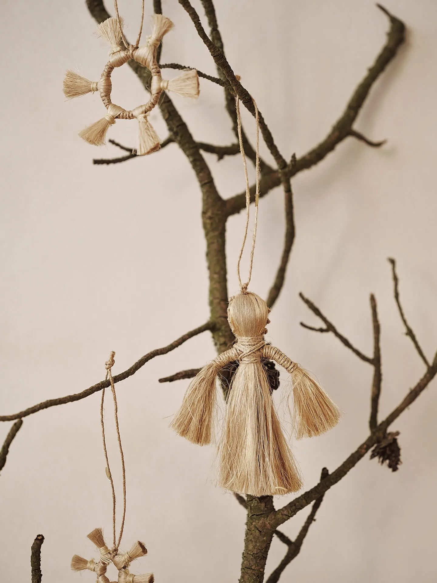 Decorazione natalizia Ferm Living Jute Stars 3 pezzi, Natural Ferm Living