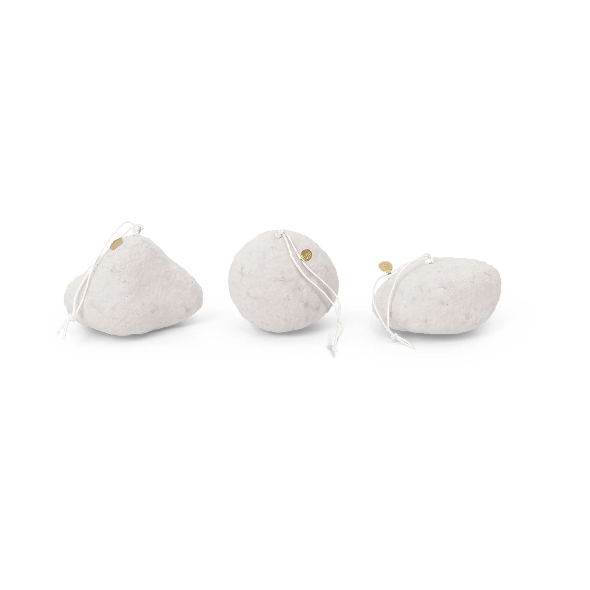 Decorazione natalizia Snowball Ornaments, 3 pezzi, Bianco Ferm Living