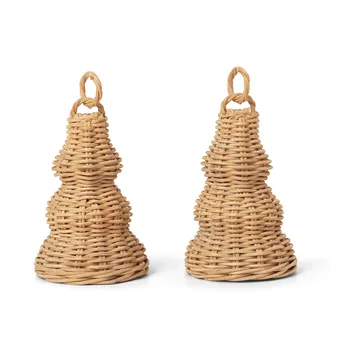 Decorazione per albero Braided Bell Baubles confezione da 2 - Natural - Ferm Living