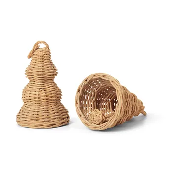 Decorazione per albero Braided Bell Baubles confezione da 2 - Natural - Ferm Living