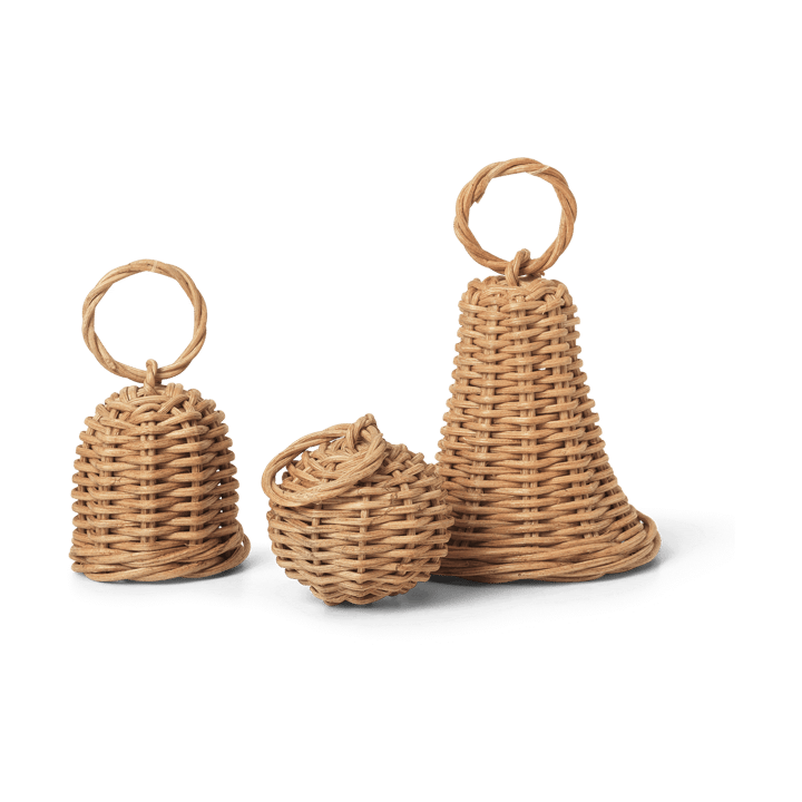 Decorazione per albero Braided Bell Baubles confezione da 3 - Natural - Ferm Living