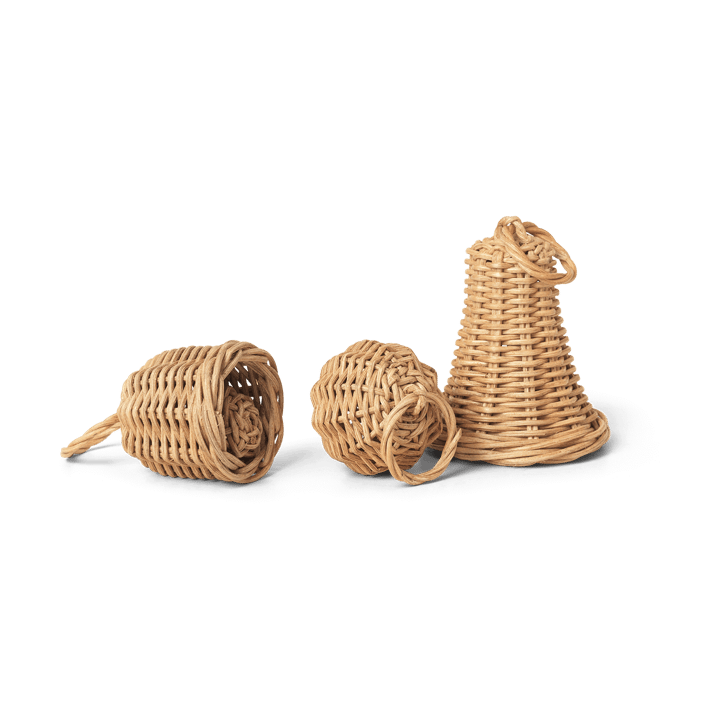 Decorazione per albero Braided Bell Baubles confezione da 3, Natural Ferm Living
