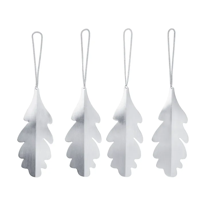Decorazioni Oak leaf 13,5 cm 4 pezzi - Argento - Ferm Living