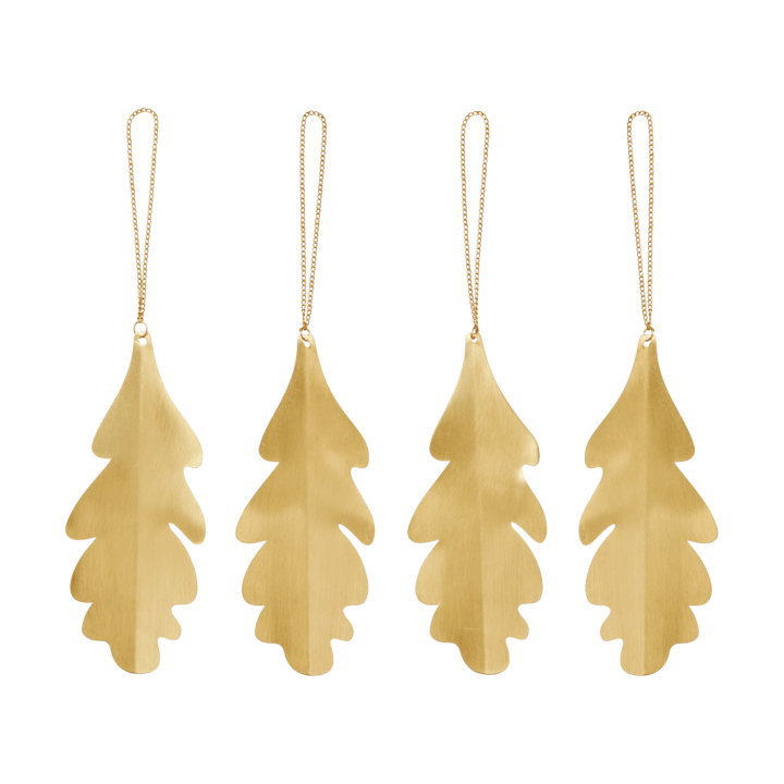Decorazioni Oak leaf 13,5 cm 4 pezzi - Ottone - Ferm Living