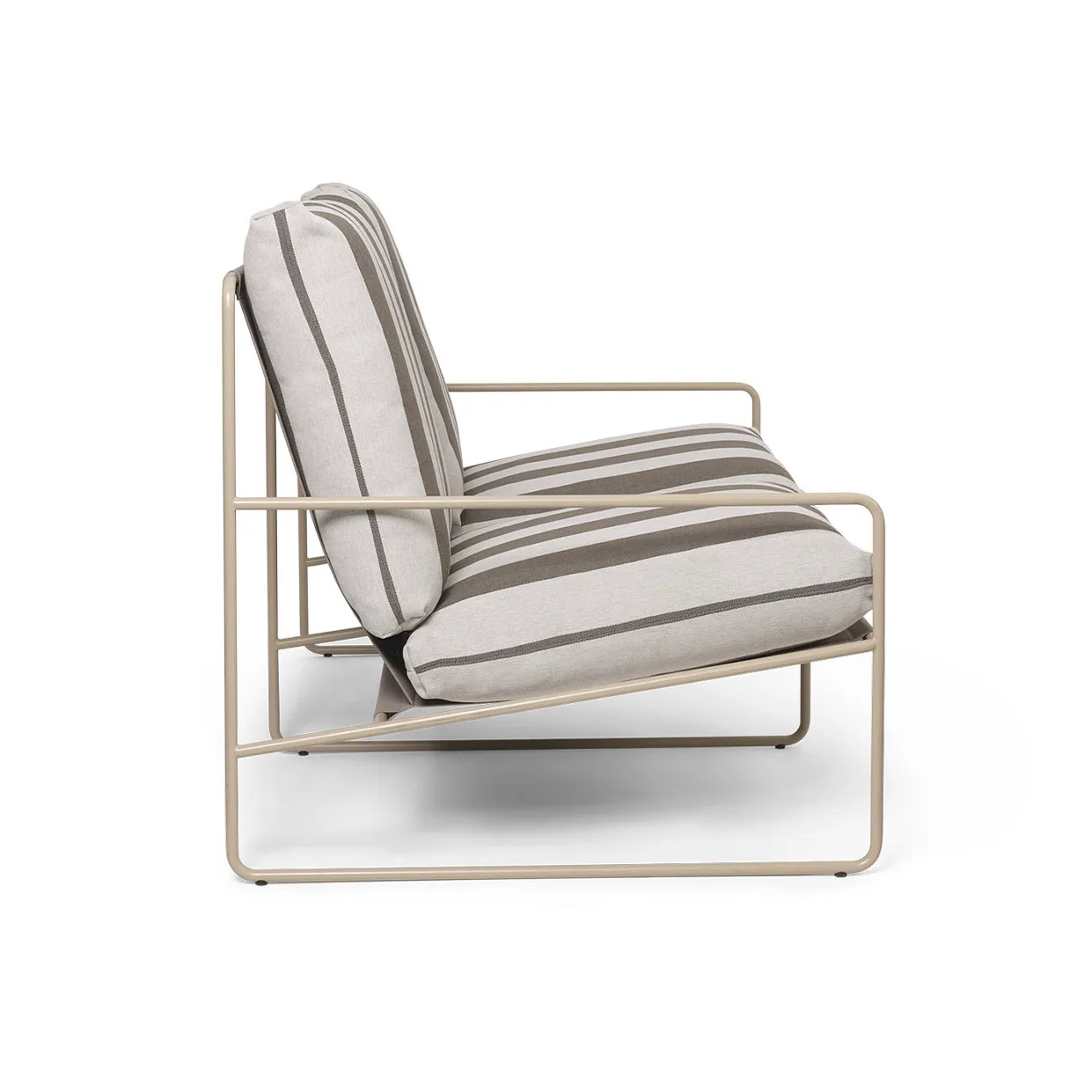 Divano a 2 posti Desert, Cash stripe-chocolate Ferm Living