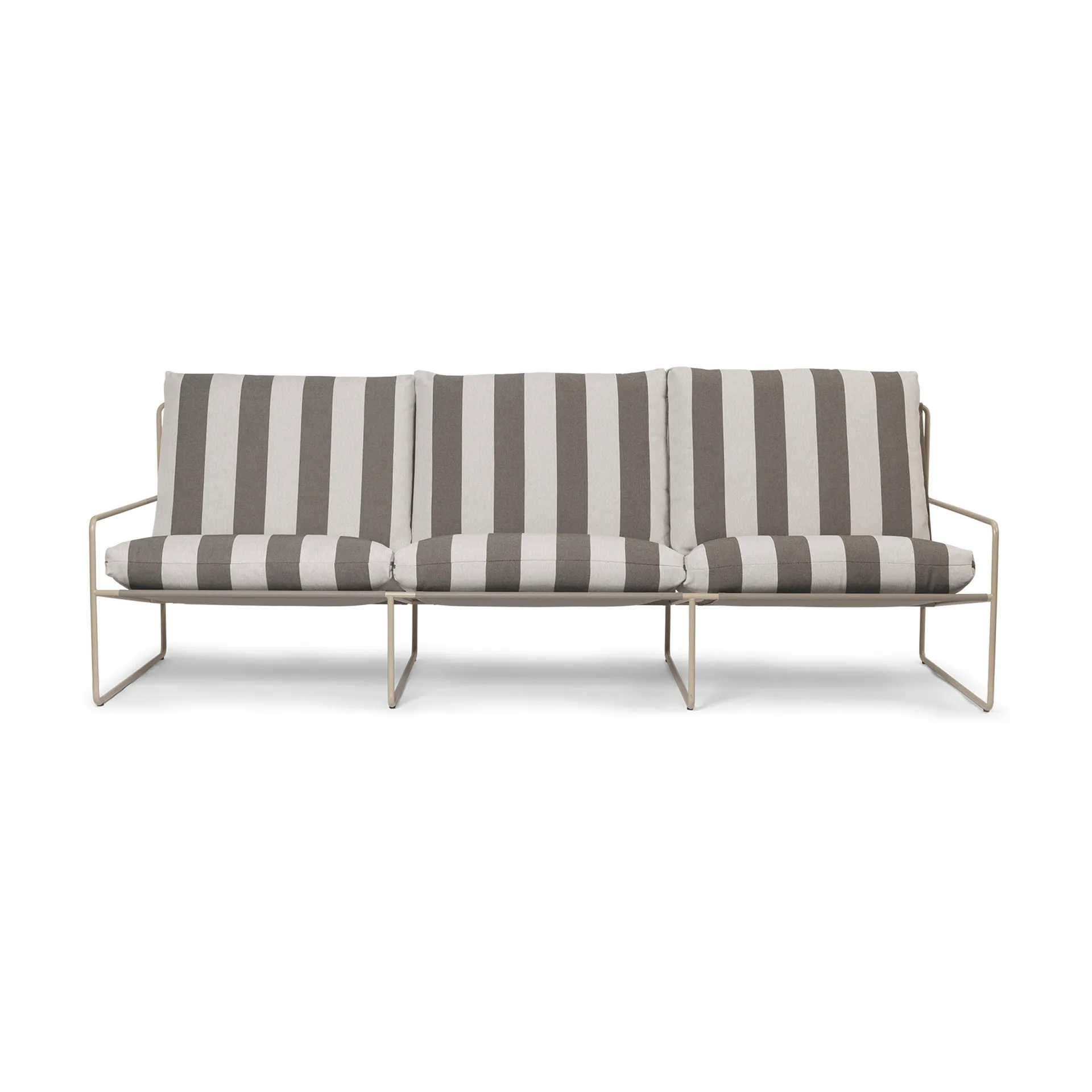 Divano a 3 posti Desert, Cash stripe-chocolate Ferm Living