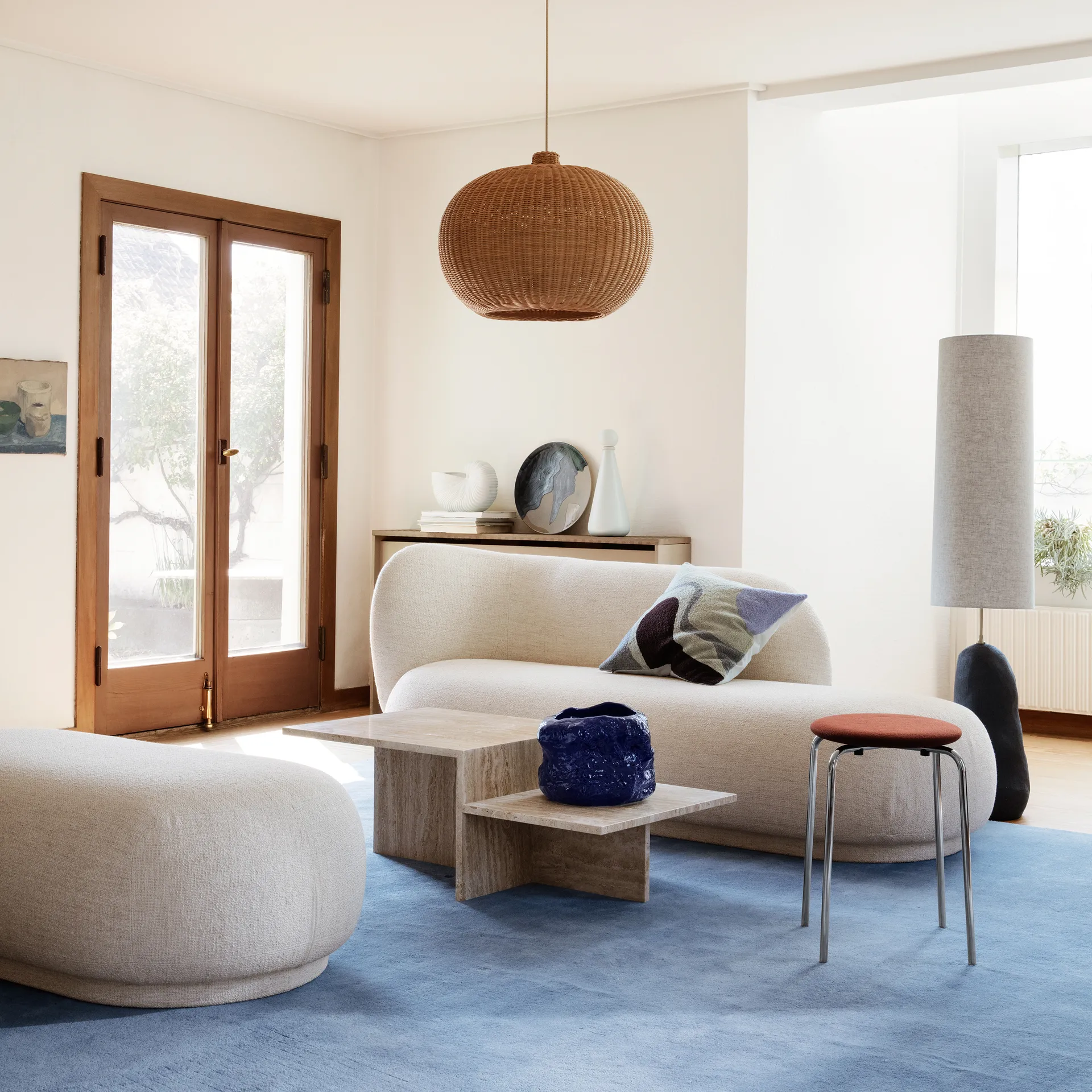 Divano bouclé a 4 posti Rico, Bouclé off-white Ferm Living