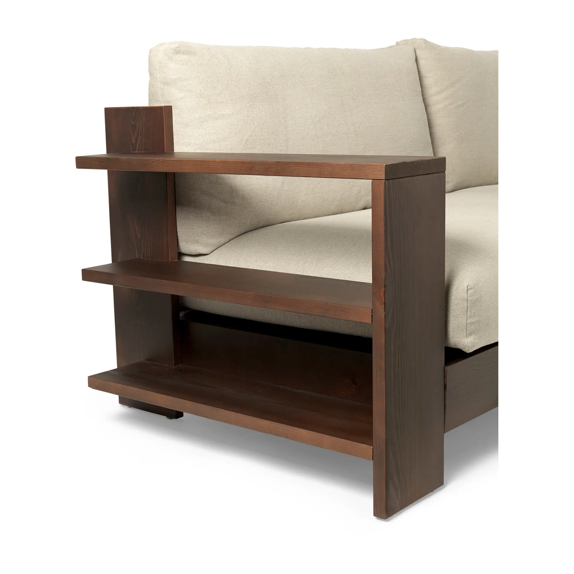 Divano Edre in lino classico, Dark Stained-Natural Ferm Living