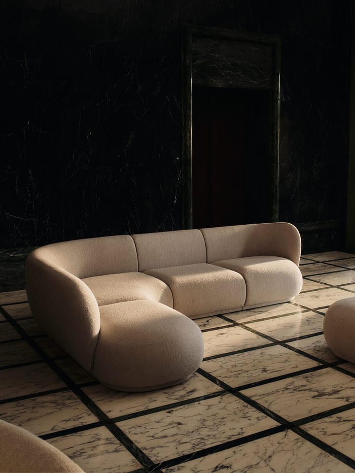 Divano modulare Rico open L, Soft bouclé-natural Ferm Living