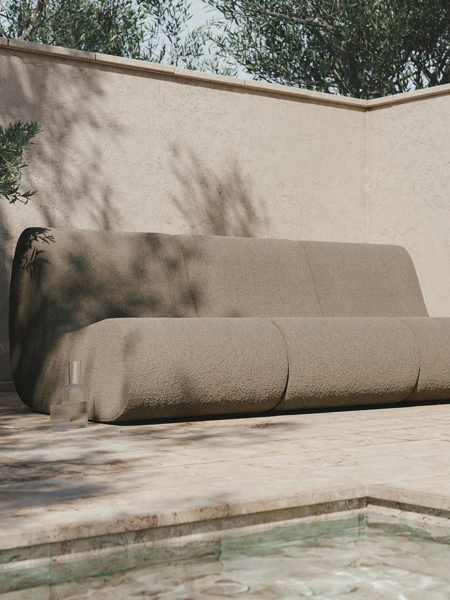 Divano modulare Rouli center module pure bouclé, Sand Ferm Living