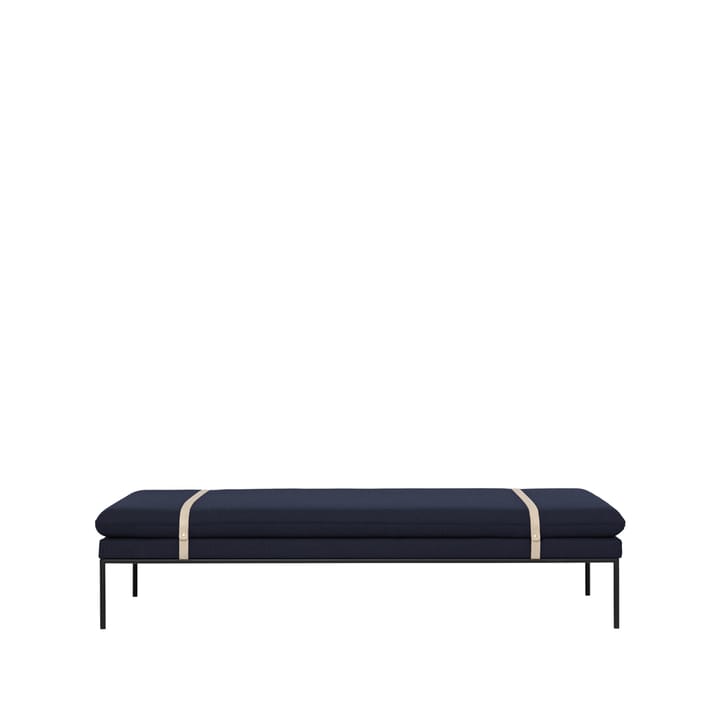 Divano Turn - Tessuto fiord by kvadrat dark blue, supporto nero - ferm LIVING