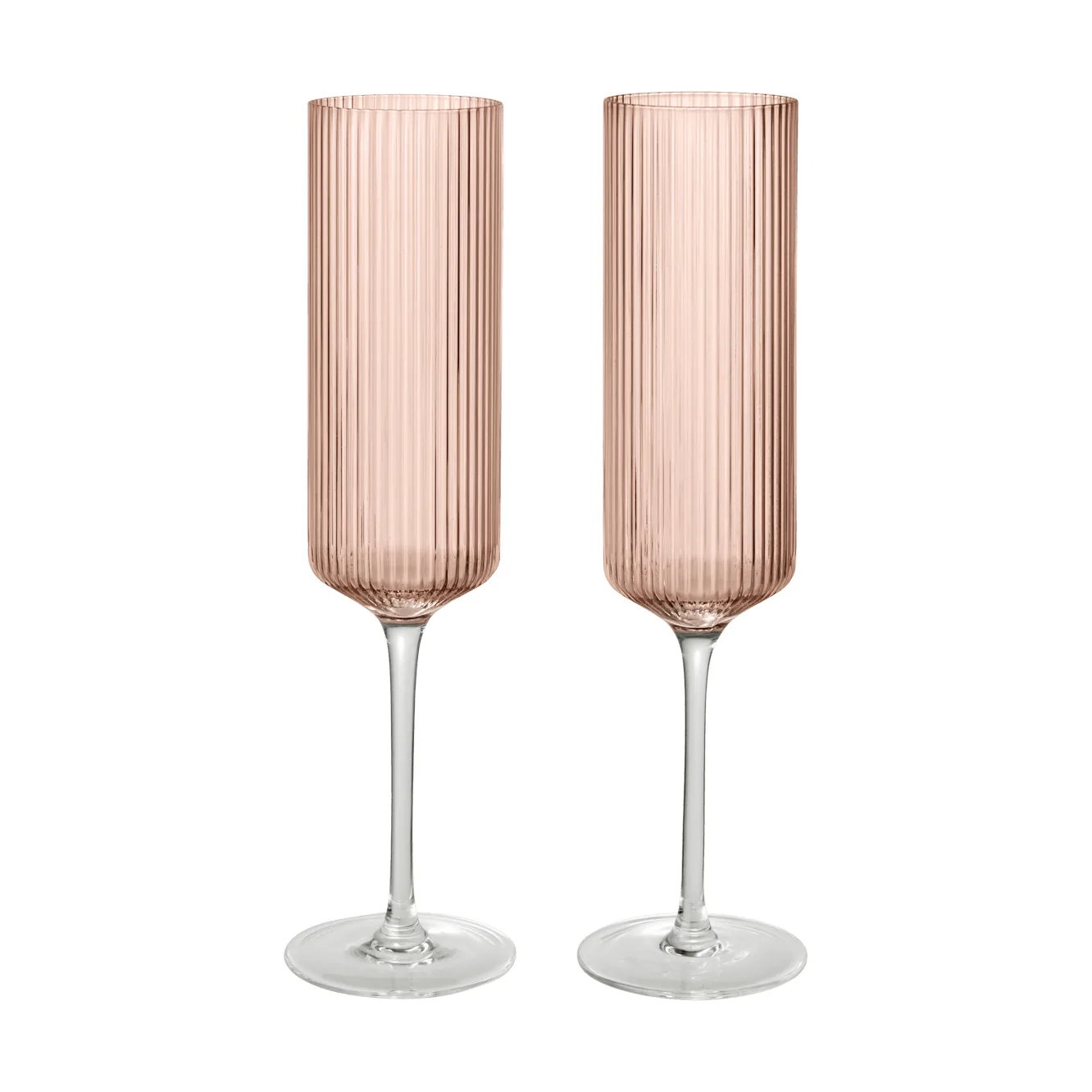 Flute da champagne Ripple 15 cl confezione da 2, Blush Ferm Living