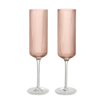 Flute da champagne Ripple 15 cl confezione da 2 - Blush - Ferm Living