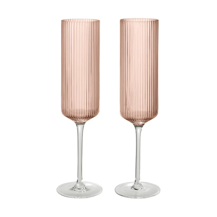 Flute da champagne Ripple 15 cl confezione da 2 - Blush - Ferm Living