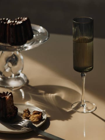Flute da champagne Ripple 15 cl confezione da 2 - Smoked Grey - Ferm Living