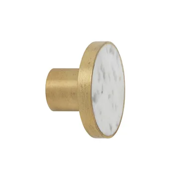 Gancio Stone grnde - marmo bianco - ottone  - Ferm Living