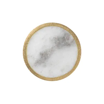 Gancio Stone piccolo - marmo bianco - ottone  - Ferm Living