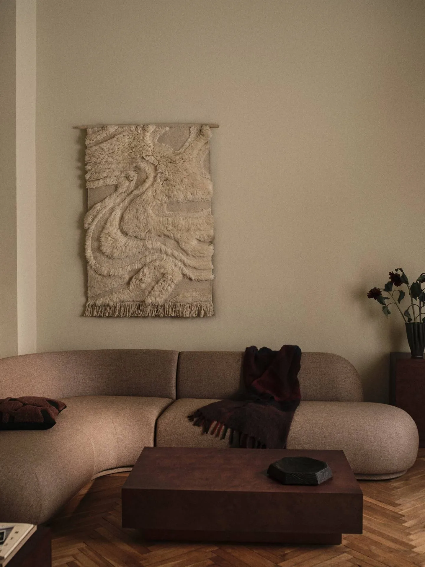 Koh centrotavola piatto decorativo, Marrone scuro, 35 cm Ferm Living