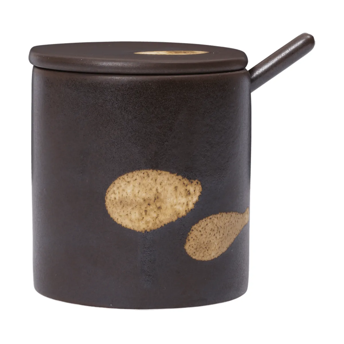 Koyo barattolo con cucchiaio, Dark brown-buff Ferm Living