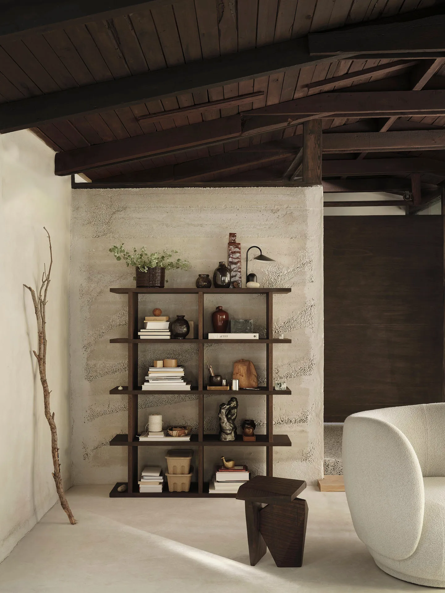 Libreria Kona 2x4, Dark stained Ferm Living