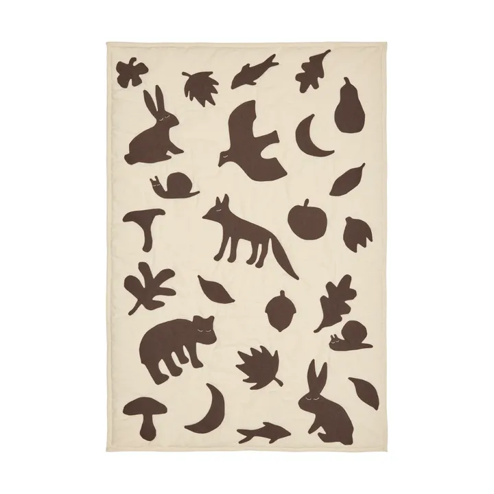 Lunden coperta - Off-white-dark chocolate, 80x110 cm - Ferm Living