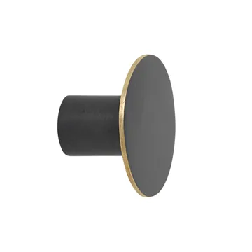 Manopola Flat Circle nero-ottone  - Ø4 cm - Ferm Living