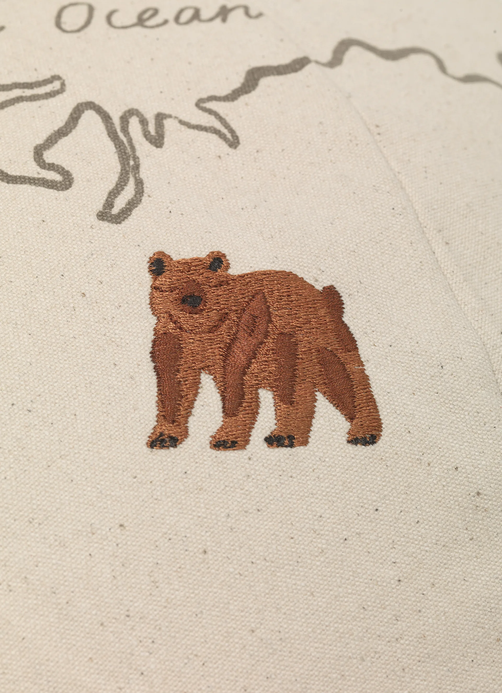 Mappa in tessuto The World, Bianco sporco Ferm Living