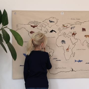 Mappa in tessuto The World - Bianco sporco - ferm LIVING