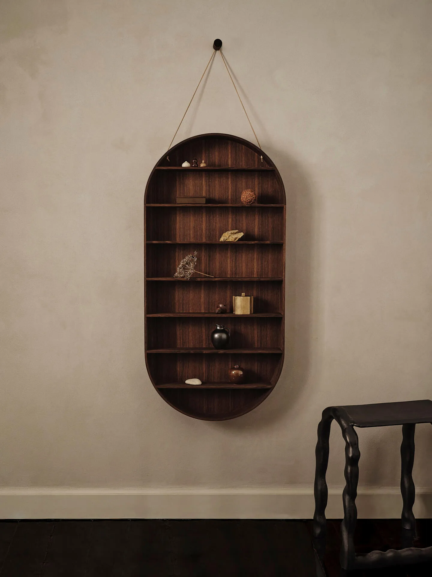 Mensola Oval Dorm, Smoked oak Ferm Living