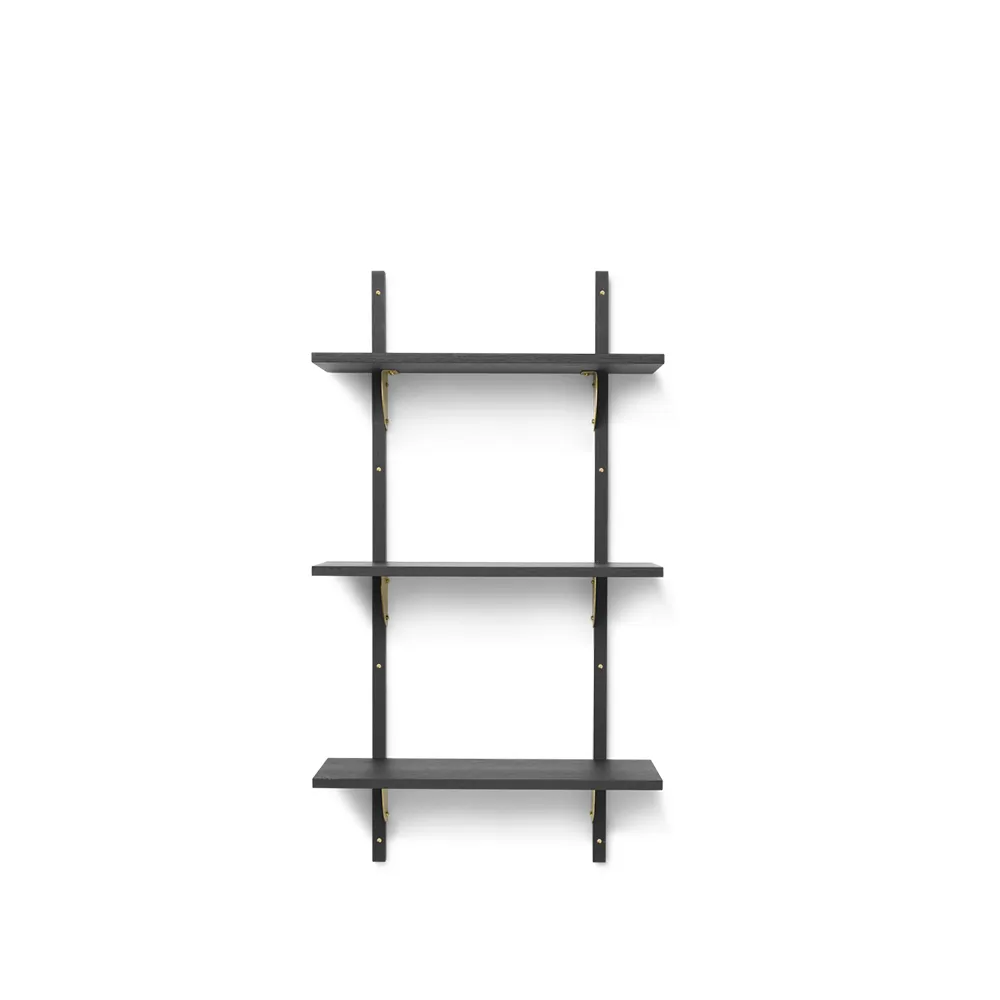 Mensola Sector triple narrow, Cenere macchiata di scuro, s/l, ottone Ferm Living