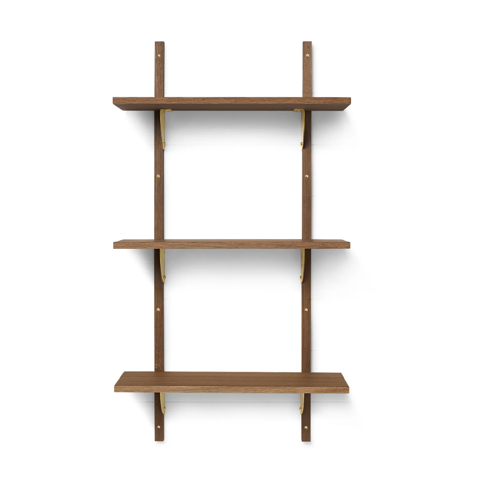 Mensola Sector triple narrow, Smoked Oak, brass Ferm Living