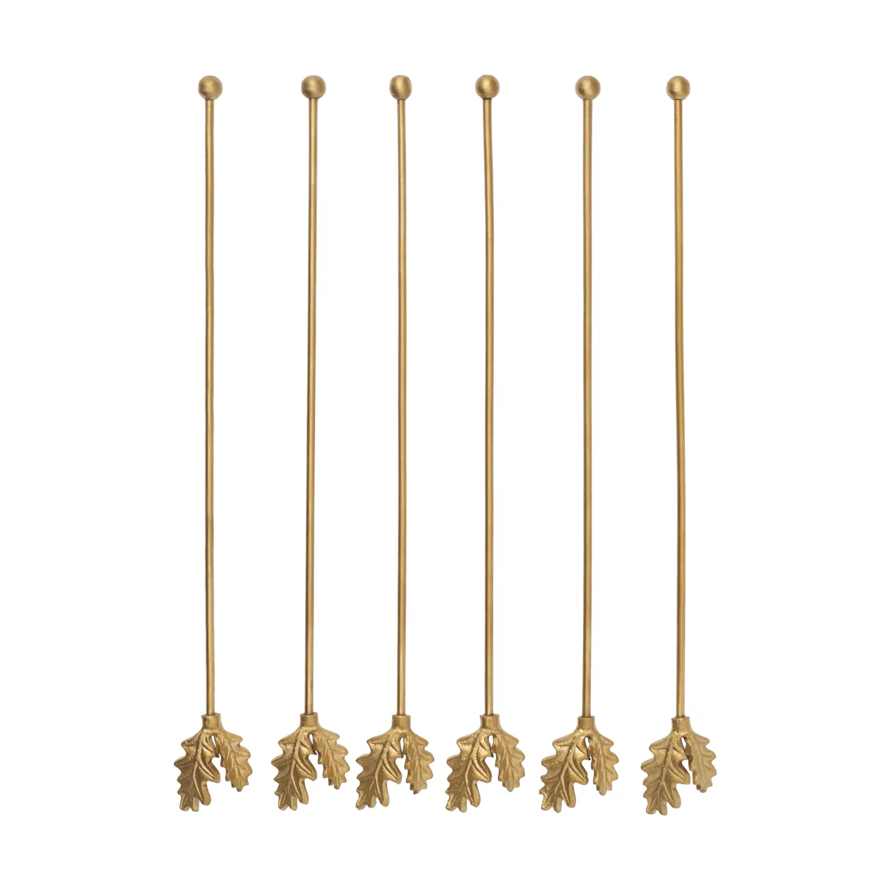 Oak Leaf bastoncini da drink 6 pezzi, Ottone Ferm Living
