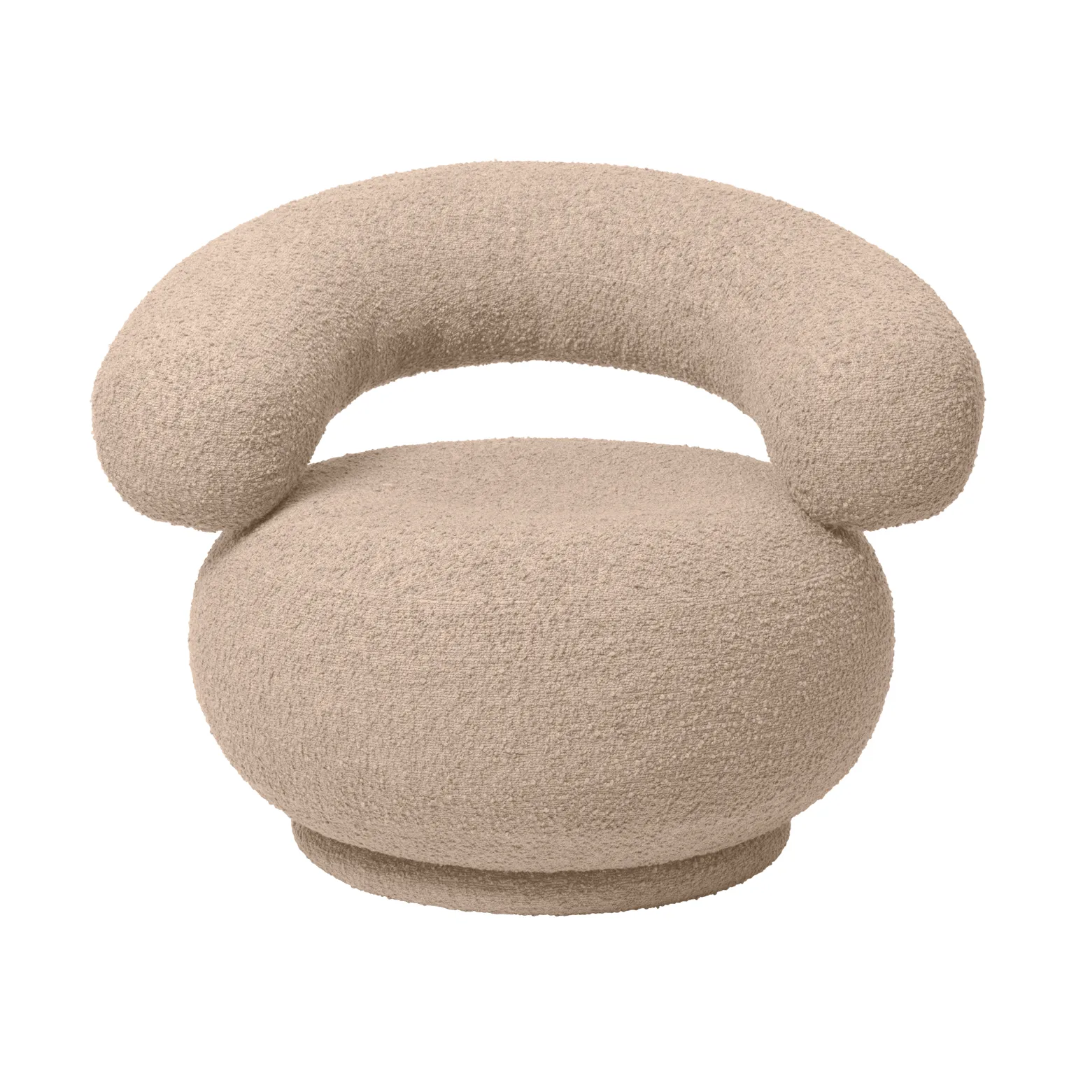 Orbo poltrona lounge girevole, Raw bouclé - Natural Ferm Living