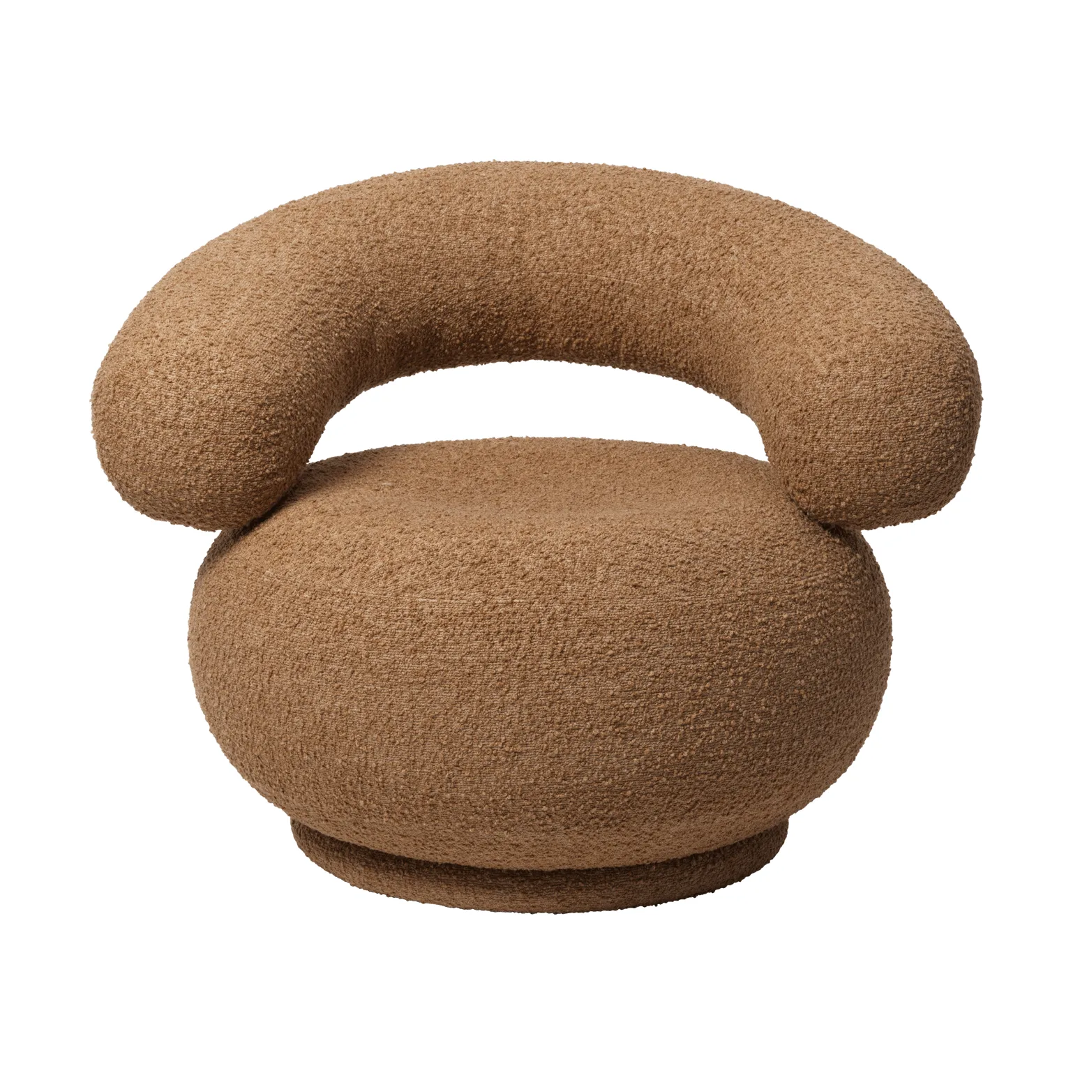 Orbo poltrona lounge girevole, Raw bouclé - Tan Ferm Living