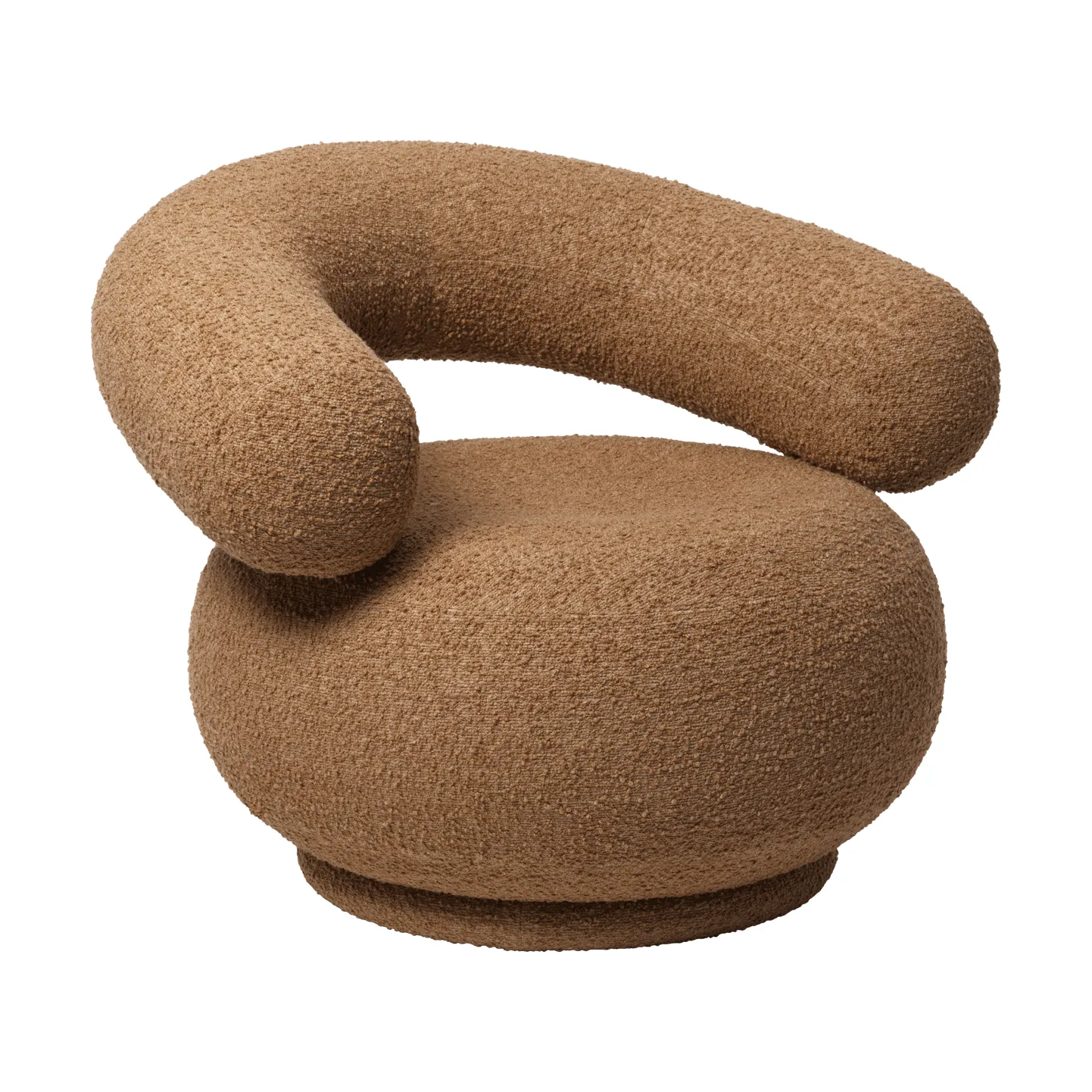 Orbo poltrona lounge girevole, Raw bouclé - Tan Ferm Living