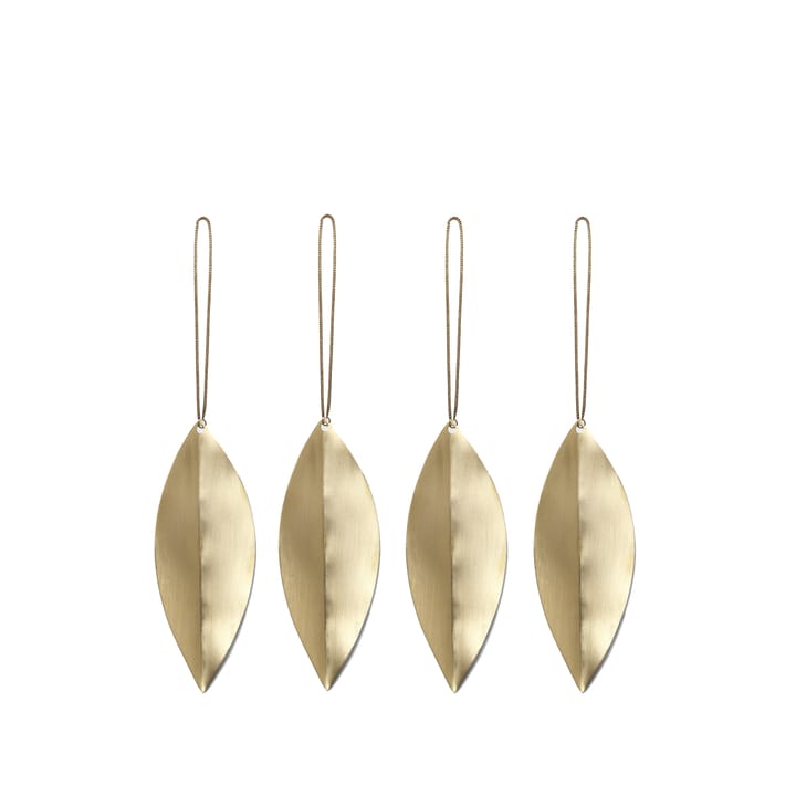 Ornamenti per l'albero di Natale Leaf Brass - Confezione da 4 - Ferm Living