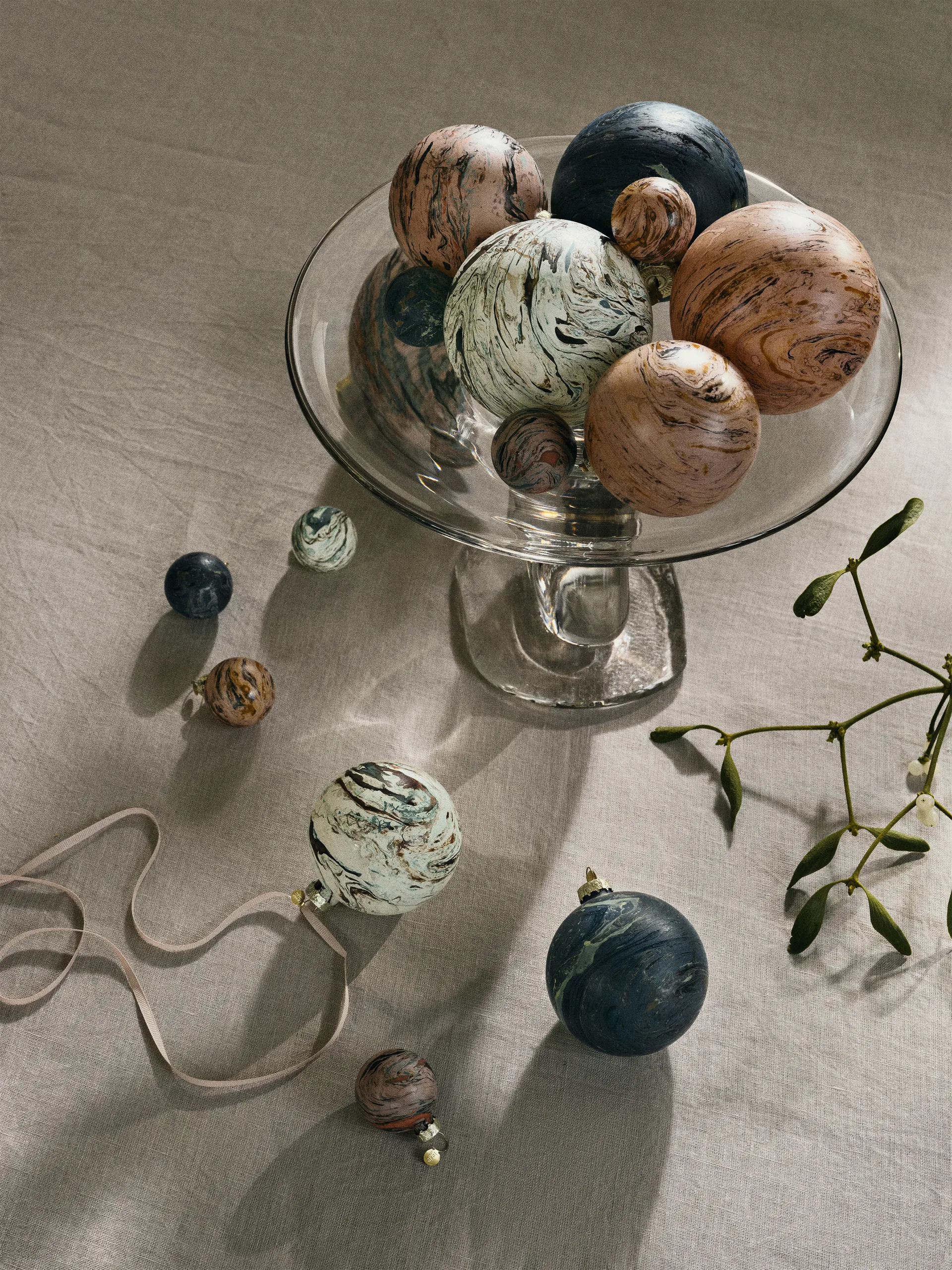 Pallina decorativa Marble, confezione mista da 4, Grande Ferm Living