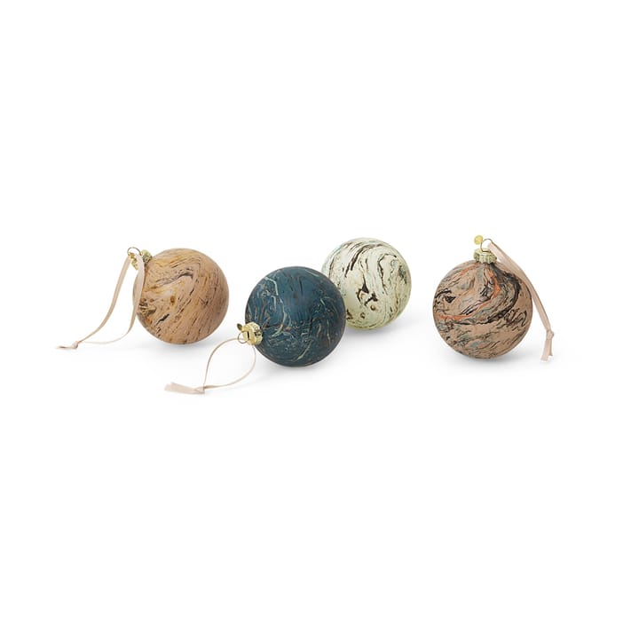 Pallina decorativa Marble, confezione mista da 4, Medio Ferm Living