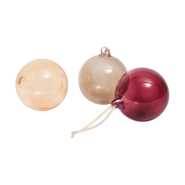 Pallina di vetro Natalizia L Ø10 cm 3 pezzi - Roseate Translucent - Ferm Living