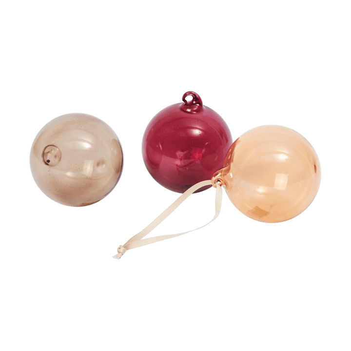 Pallina di vetro Natalizia M Ø8 cm 3 pezzi - Roseate Traslucido - Ferm Living