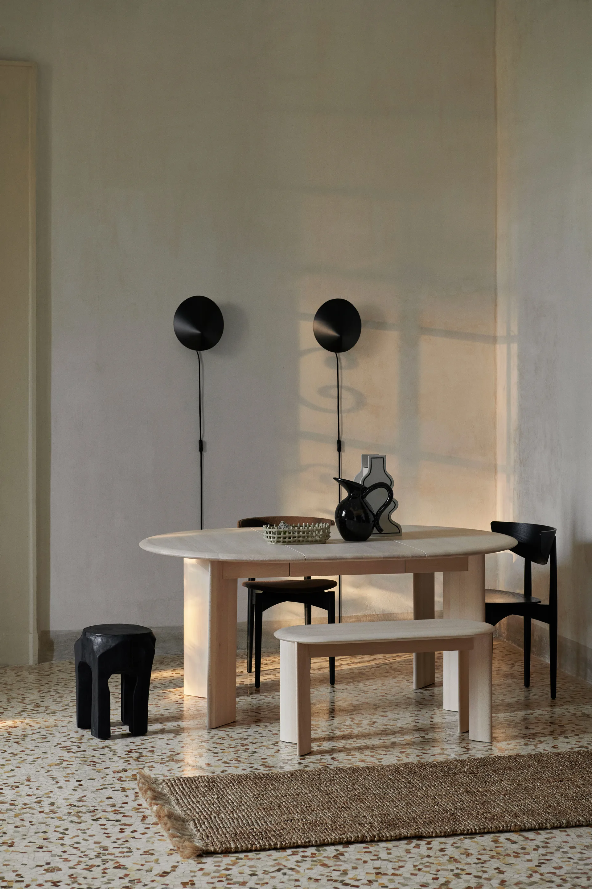 Panchina Bevel, Faggio oliato bianco Ferm Living