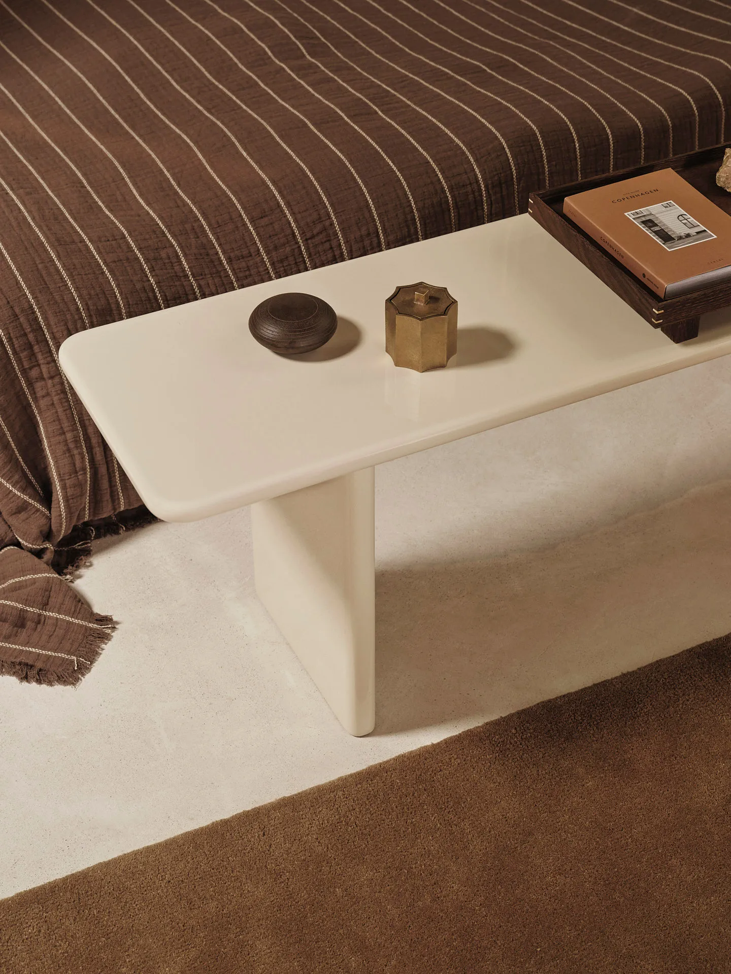 Panchina Rink 140 cm, Eggshell Ferm Living