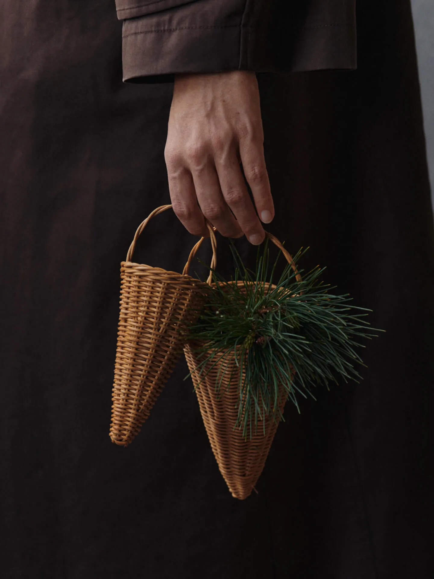 Pendente natalizio Cono intrecciato 18 cm, Naturale Ferm Living